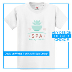 Personalised Spa White T-Shirt With Your Spa Logo On The Front